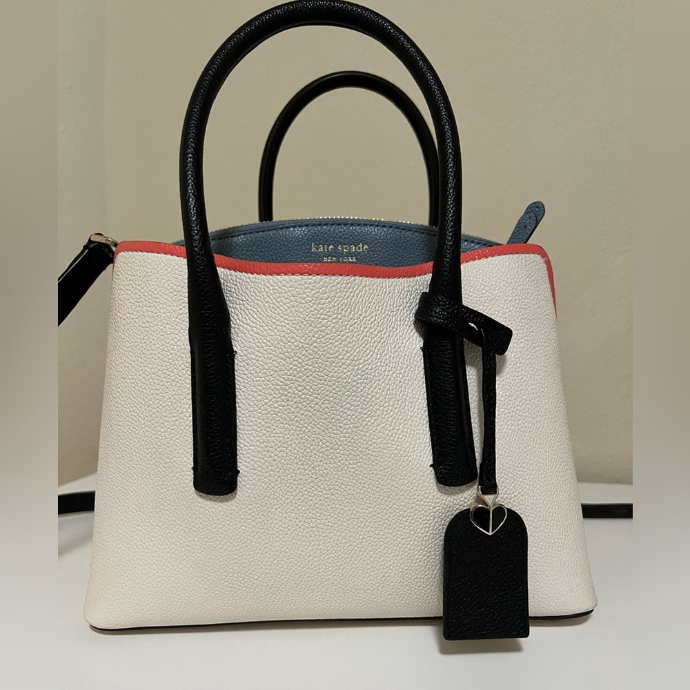Kate Spade Margaux Medium Satchel Handbag Purse Like New White Lychee
